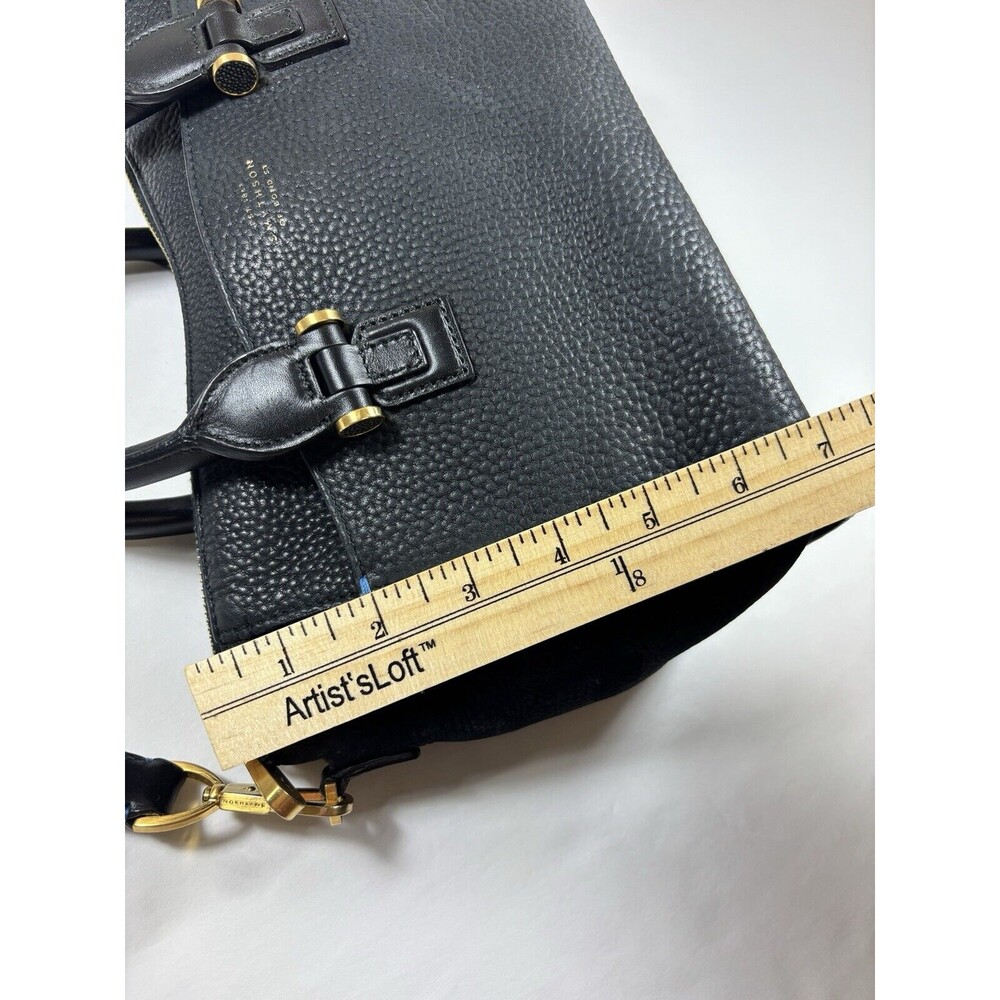 Smythson of Bond St Eliot Mini Tote Black Leather Top Handle Bag Crossbody - Picture 6 of 14